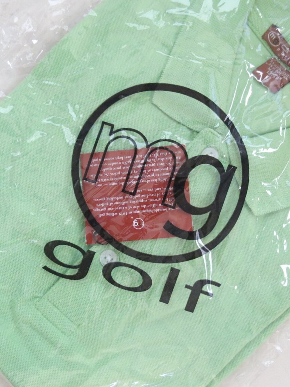 NWT Men's Golf Shirt, MG Golf, Large Cool Lime Green